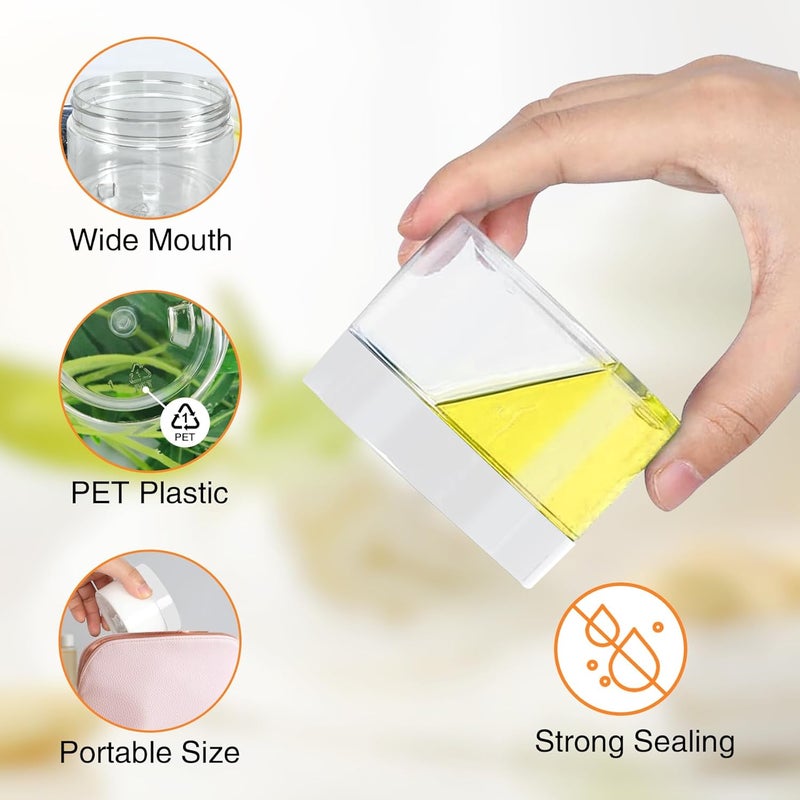 PeacePeo 72 Pcs Plastic Jars, 4 OZ Plastic Jars with White Lids Round Clear Storage Containers Jar Leak Proof Slime Containers with Lids for Travel Refillable Slime Storage Jar for Beauty Product - Image 3